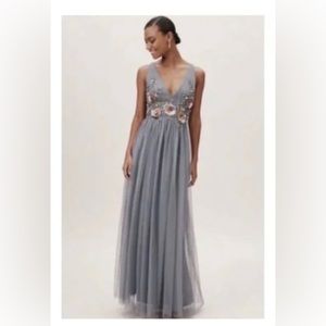BHLDN V-neck sequin flower dress